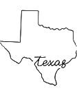 Black outline of Texas map